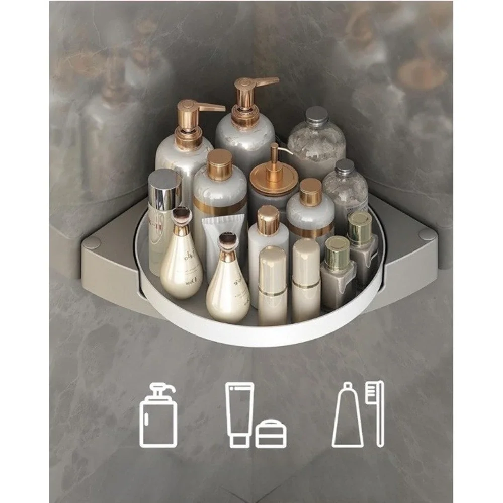LAMU Corner Shower Caddy 2 Pack Lazy Susan Shower Organizer 360° Rotating NEW!!
